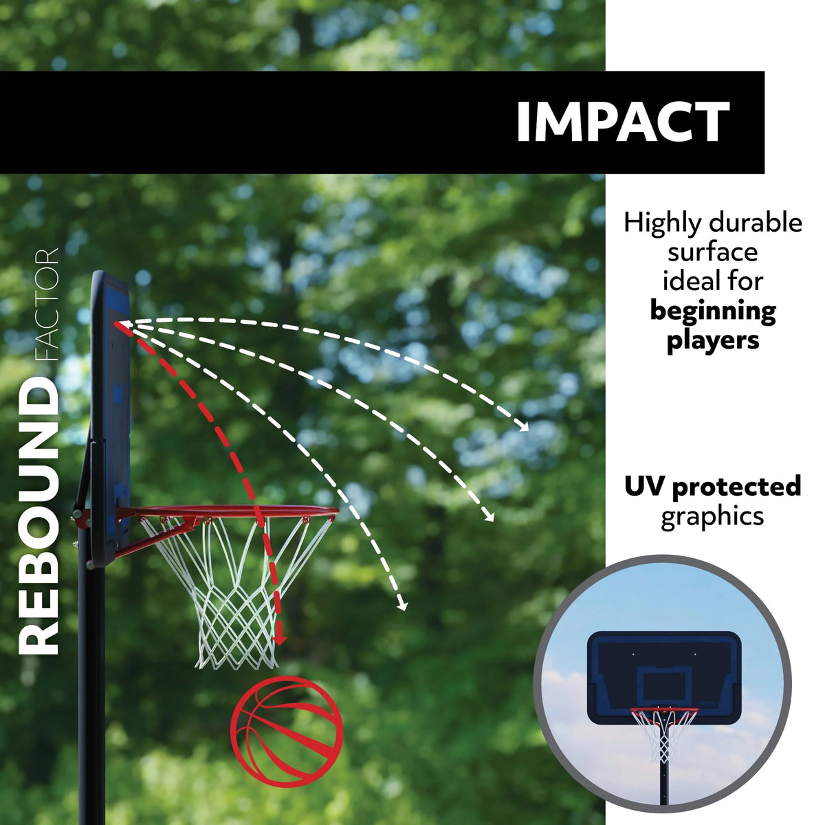 Adjustable Portable Basketball Hoop 44 inch D62035