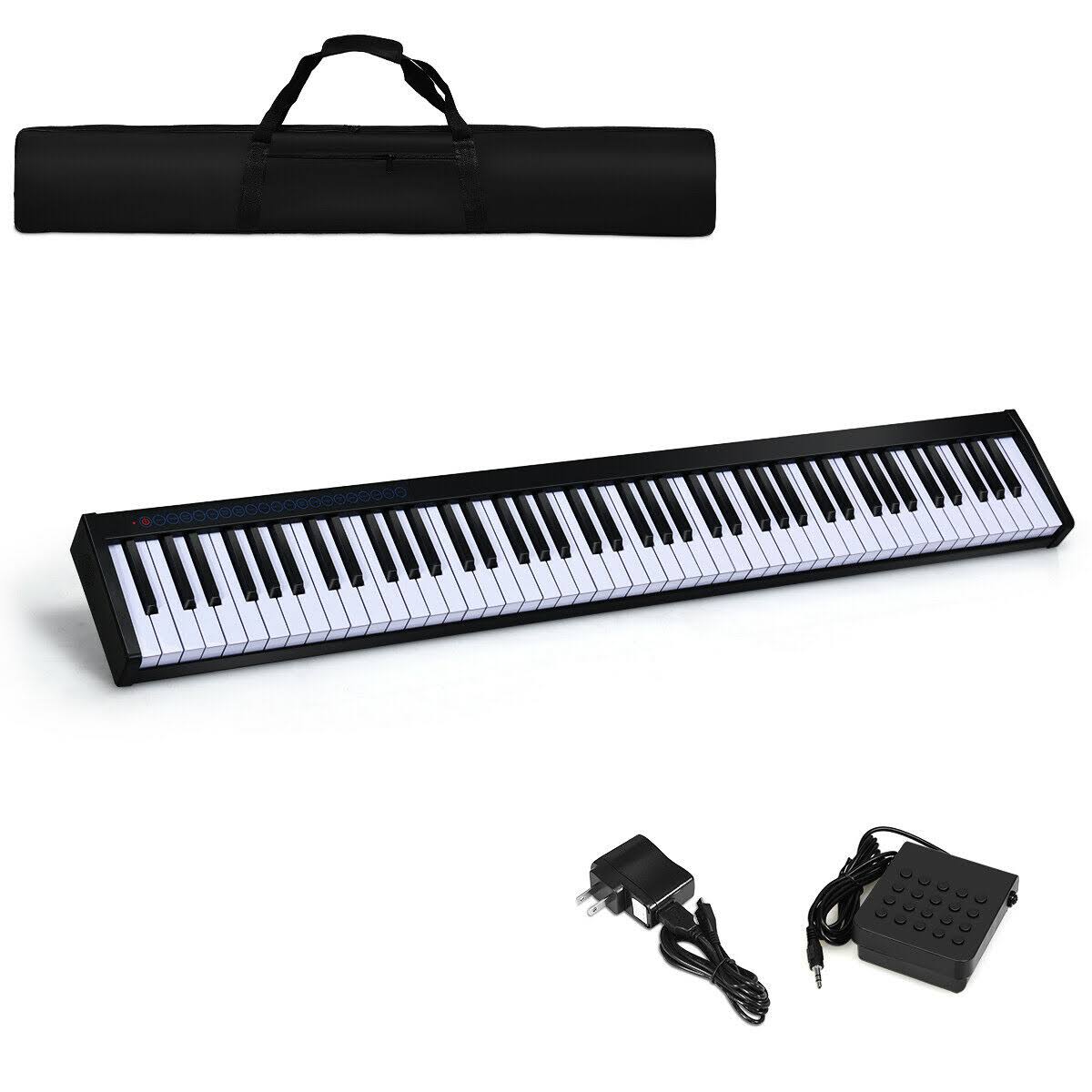 88-Key Portable Electronic Piano with Bluetooth and Voice Function Black F171645