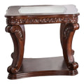 Dark Oak Wood Open Shelf End Table F52798